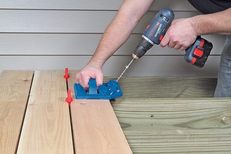 Plutreas Deck Board Jig, 12 Pcs Deck Spacer 1/4" Red Deck Jig Spacer Rings