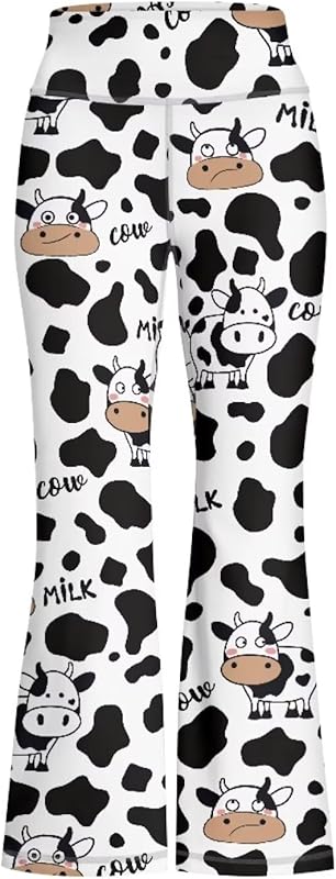 Girls' Athletic Leggings Bell Bottoms Kids Dance Running Yoga Pants High Waisted Workout Active Dance Tights