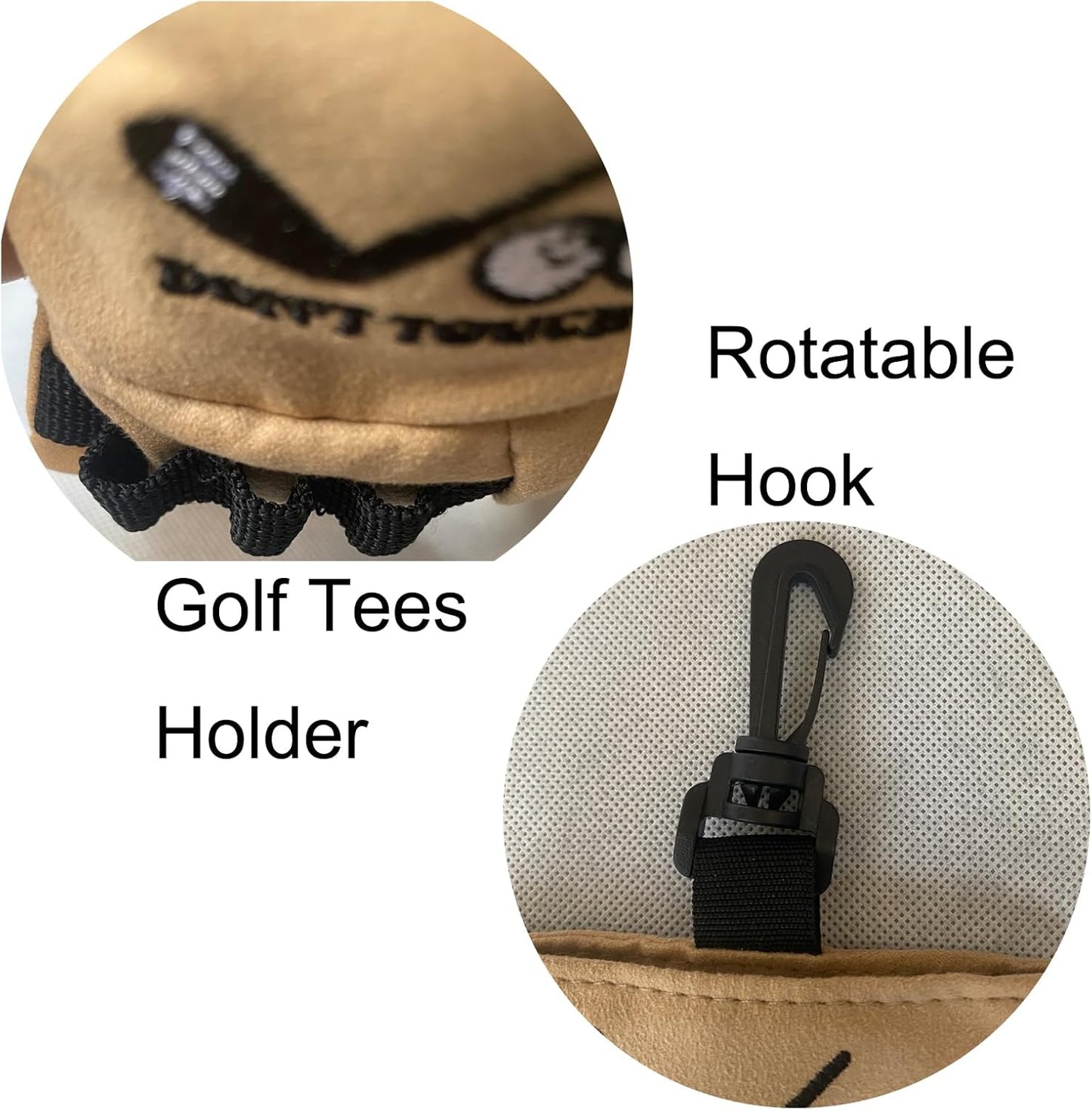 Endysis Golf Ball Funny Bag, Golf Ball Storage Pouch, Funny Print Golf Accessories Bag with Golf Tee Holder, Keychain, 6 Balls Capacity, Gift for Men Women