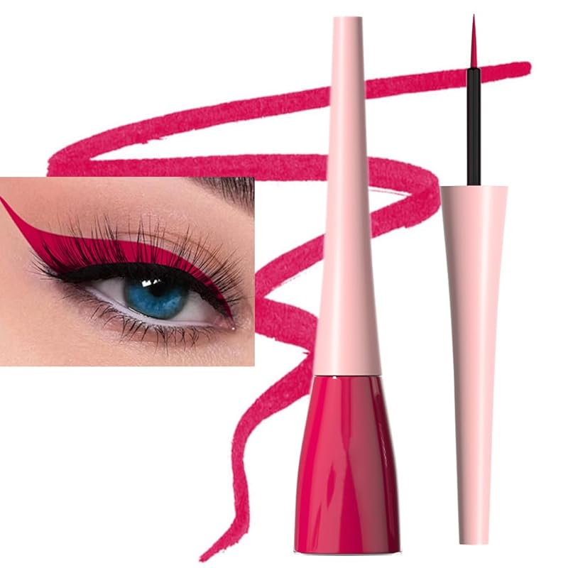 evpct 2Pcs White Black Liquid Eyeliner Set Waterproof White Eye Liners for Women Eyes Wing Eyeliner Stamps Shapes Colored Eyeliner delineador de ojos a prueba de agua contra el agua blanco para ojos