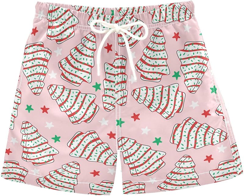 Ice Cream Boy Swim Trunks Waffle Or Cone Quick Dry Bathing Suit Swimsuit,Toddler Beach Board Shorts 2-16Years
