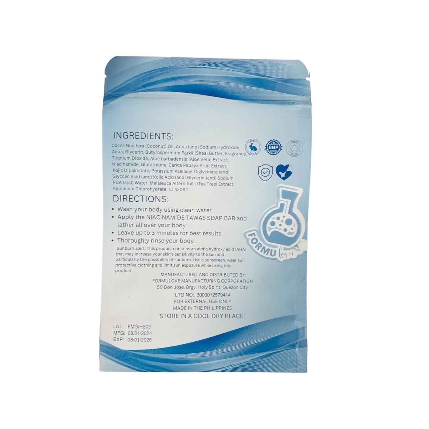 2 Bars Niacinamide Tawas Soap 100g Each