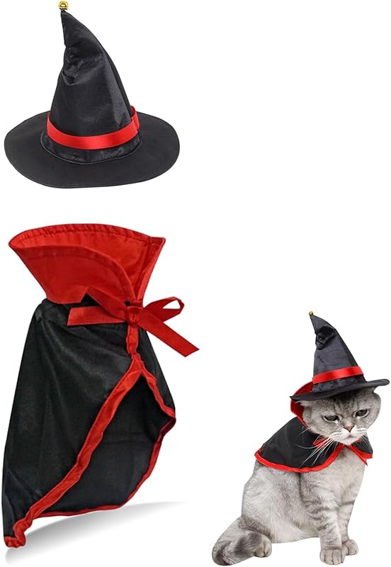 Pet Halloween Vampire Baron Cloak, Festival Cosplay Robe, Pet Halloween Costume Clothes Suit for Medium and Large Cats and Dogs