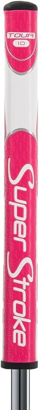SuperStroke Zenergy Tour 2.0 Golf Putter Grip with No Taper Enhanced SPYNE Technology, New Multi-Zone Texturing and Tech-Port, Pink/White