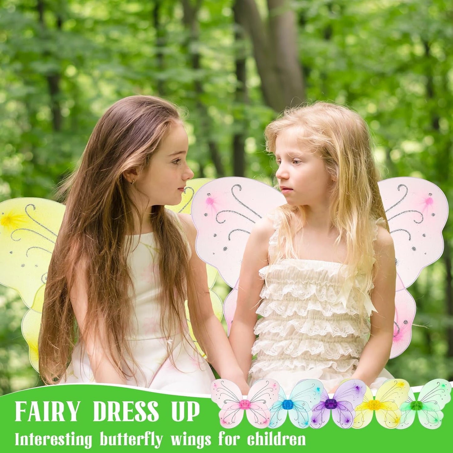 Chivao 20 Pieces Fairy Wings Butterfly Wings Dress up Birthday Wedding Decoration Halloween Party Accessory for Kids Girls