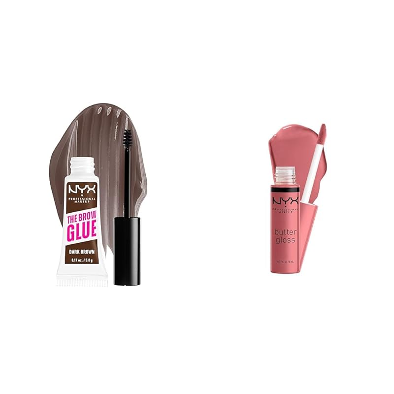 NYX PROFESSIONAL MAKEUP The Brow Glue, Extreme Hold Tinted Eyebrow Gel - Dark Brown