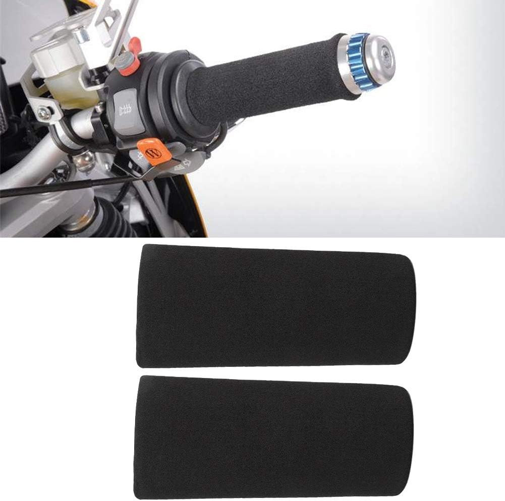 Motorcycle Handle Cover, 2pcs Motorcycle Non-Slip Anti Vibration Soft Foam Handlebar Grip Cover, Black