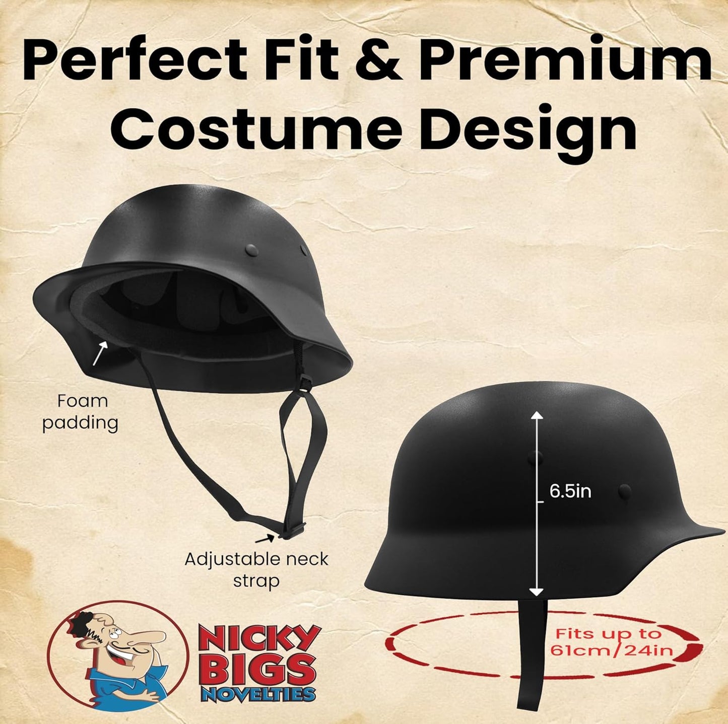 Nicky Bigs Novelties Plastic German Army Novelty Helmet Halloween Costume Accessory