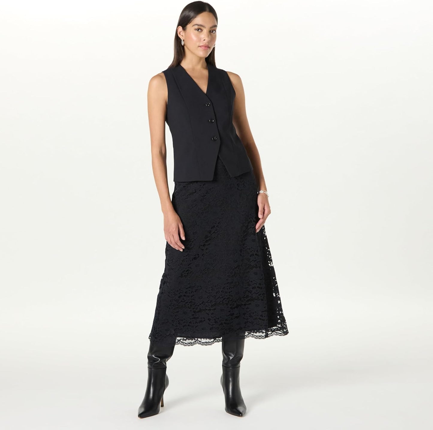 The Drop Women's Standard Elana Lace Midi Skirt
