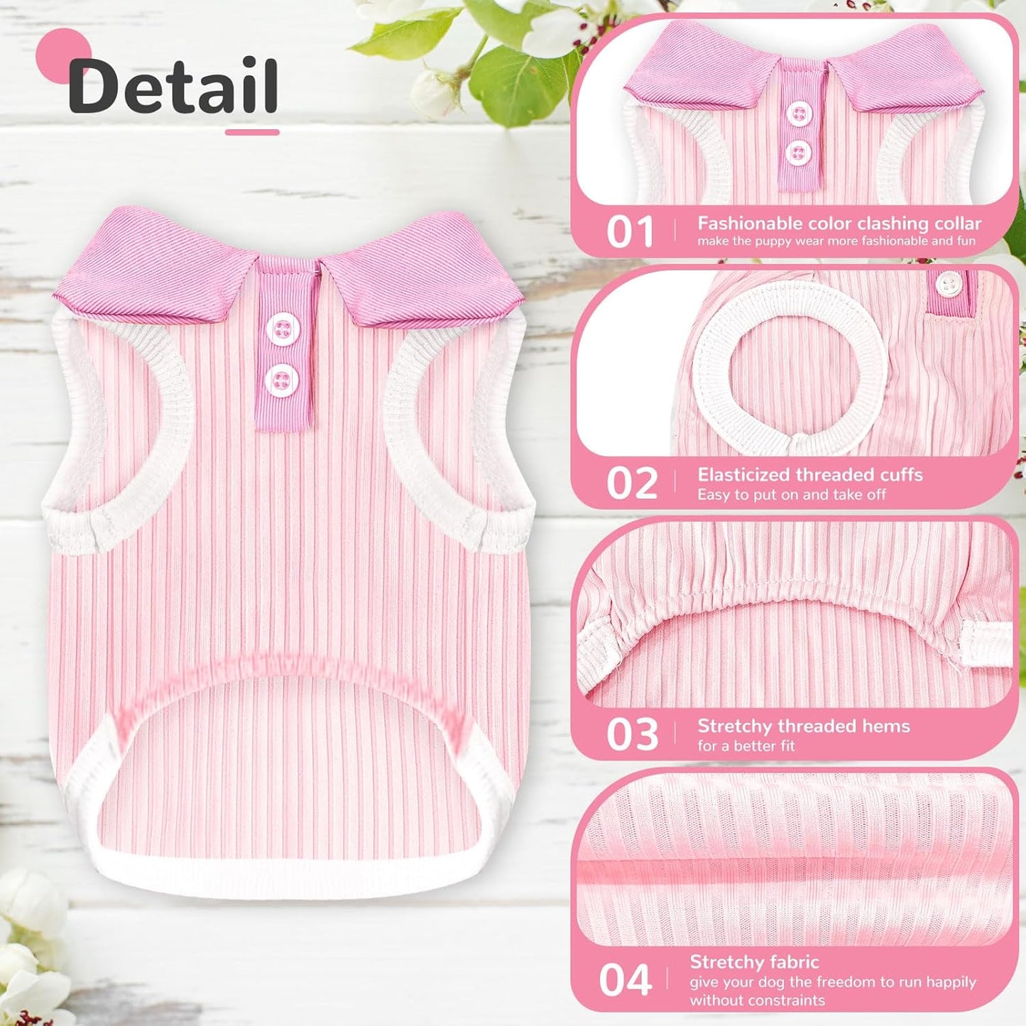 Dog Tshirts for Small Dogs Polo Shirt Stretchy Dog T Shirt Breathable Dogs Cooling Vest Sweatshirts Girl Boy Puppy Dachshund French Bulldog Frenchie Chihuahua Pet Clothes