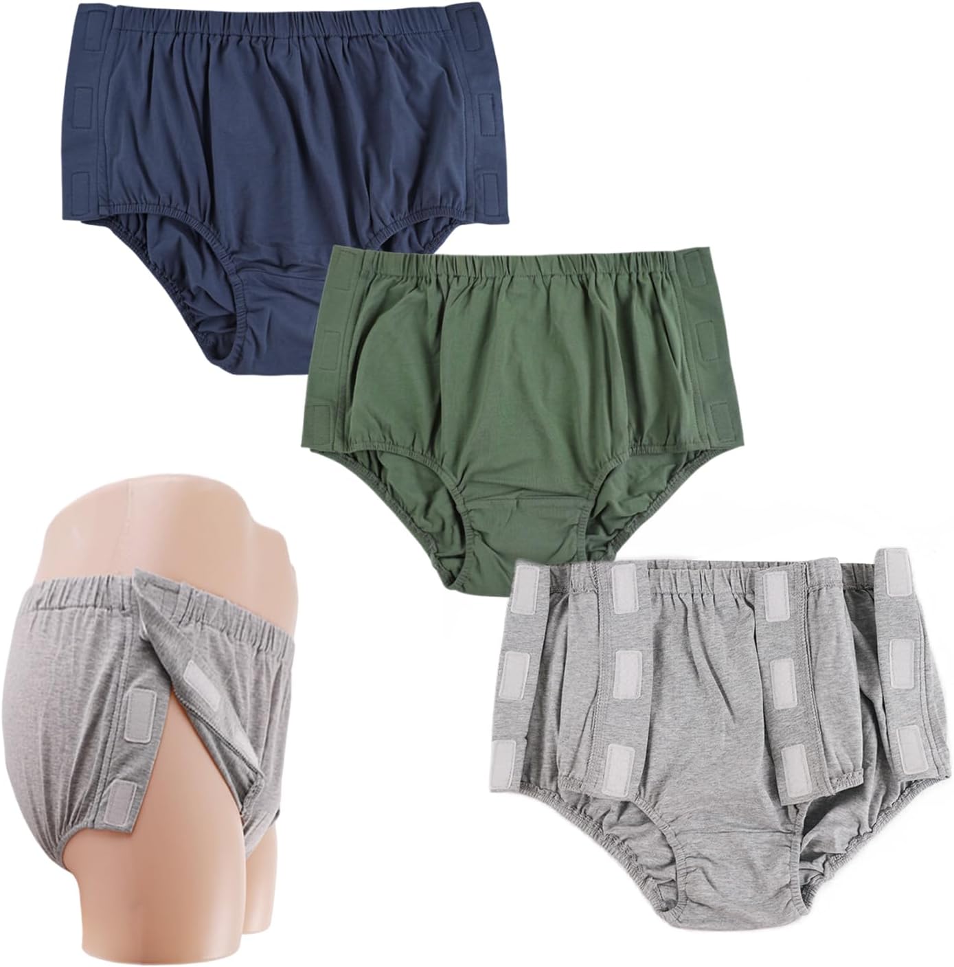 3 Pack Cotton Post Surgery Underwear for Women, Adaptive Underwear, Tear Away Underwear, Reusable Incontinence Underpants