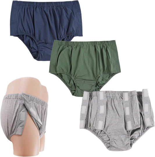 3 Pack Cotton Post Surgery Underwear for Women, Adaptive Underwear, Tear Away Underwear, Reusable Incontinence Underpants