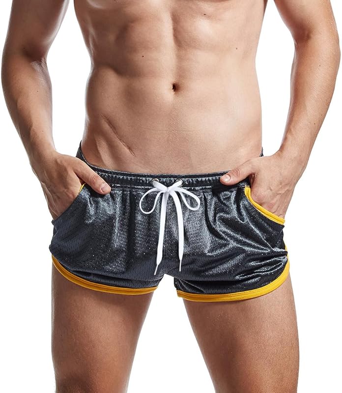 AIMPACT Mens Mesh 3 Inch Booty Shorts Sexy Side Split Athletic Workout Running Shorts