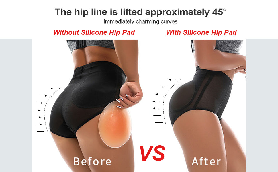 Silicone Butt Pads, Hip Pads for Women Shapewear – Hip Enhancer Pad & Fake Buttock Lifter Thick Peach