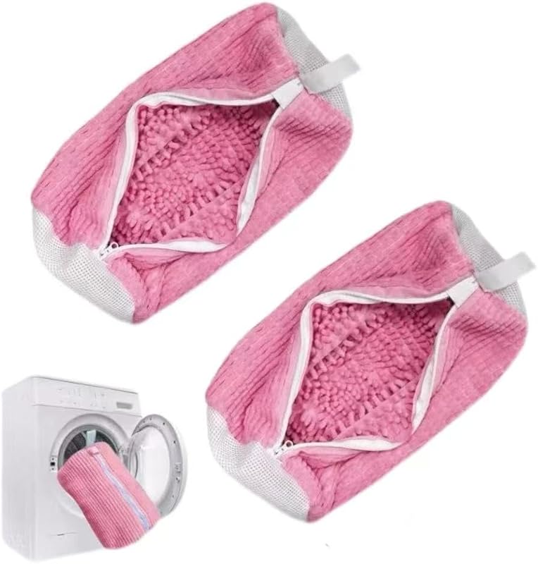 Laundry Shoe Bags for Washing Machine, 2Pcs Shoe Washing Bag Shoe Laundry Bag for Washer and Dryer Reusable Shoe Washing Bags Shoe Washing Machine Bag (Yellow-2Pcs)