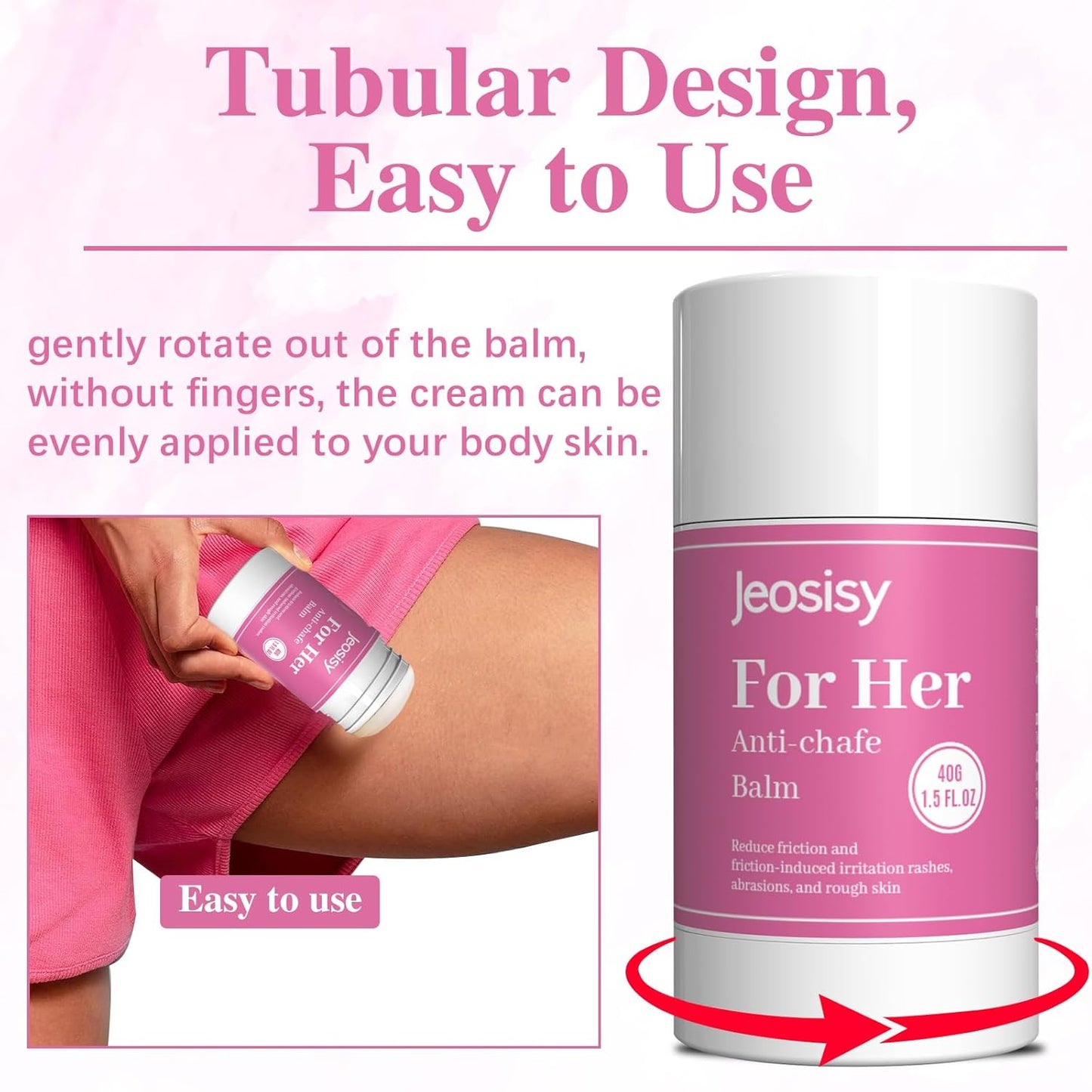 Anti Chafing Stick-For Her Anti Chafe Balm Cream Anti Chafing Friction Defense Balm for Thighs, Chest, Arms, Feet, Elbows and Areas Where Skin Hubs,Travel Size Use Before or After Sport Exercise