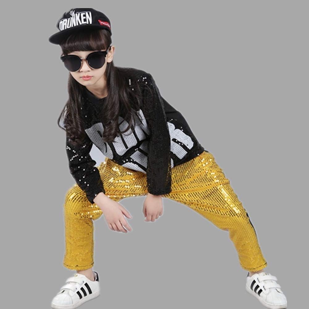 lontakids Boys Girls Sequins Hip Hop Costume Modern Hip-hop Street Dance Clothing Set
