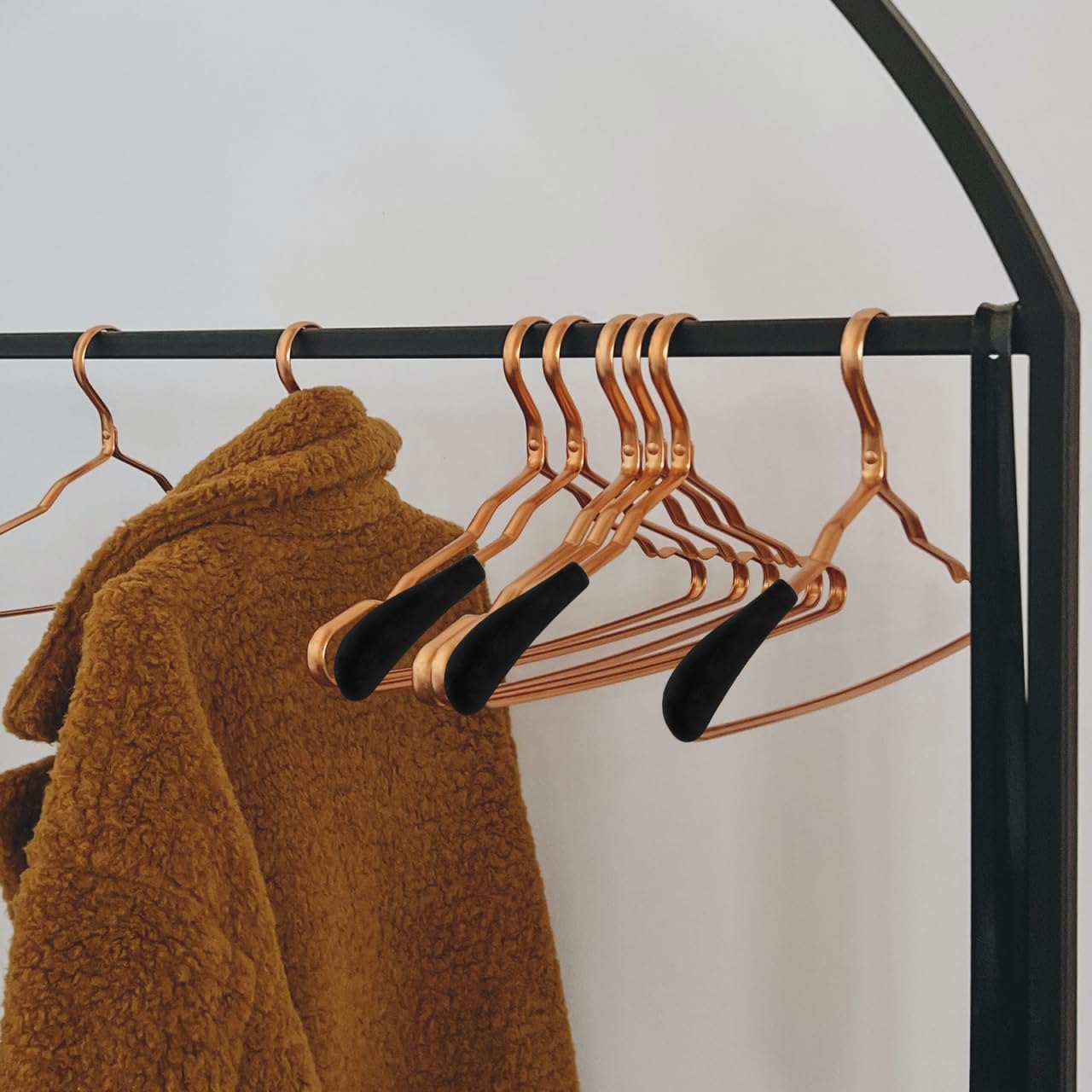 DOITOOL 10Pcs Velvet Hangers Shoulder Form Hanger Shoulder Pads Black Hanger Shoulder Protectors 0.2 Inch Wide Non-Slip Hanger Shoulder Shaper for Velvet Flocking Hangers