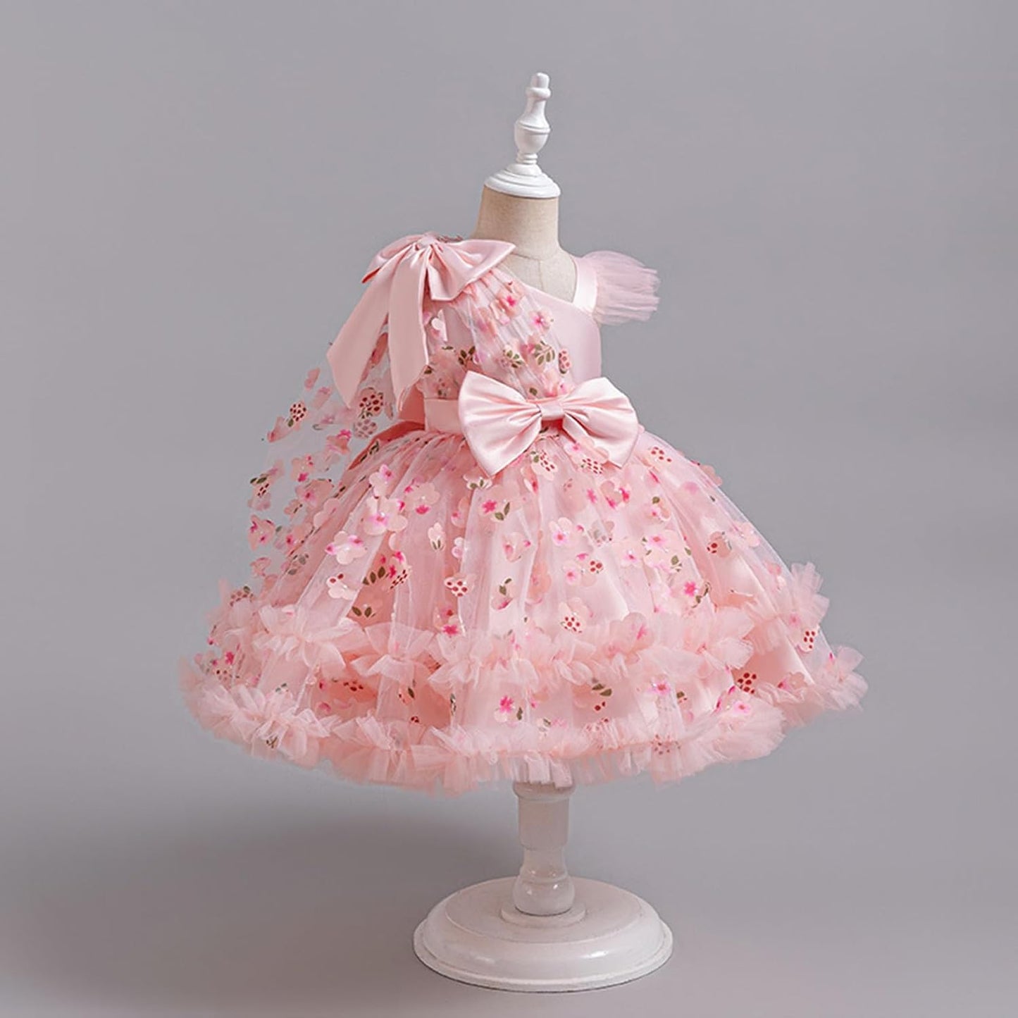 OBEEII Toddler Baby Girls Pageant Dress Sequins Heart Tulle Tutu Dress Flower Wedding Princess Birthday Party Prom Gown