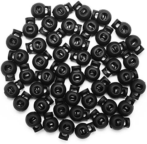 Hysagtek Plastic Cord Locks for Drawstrings Shoelaces, 100 Pcs Adjustable Round Cord Stops for Paracord, Backpacks