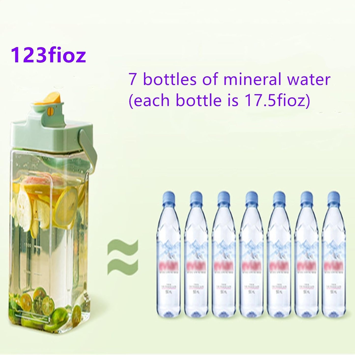 GeRRiT 123fl oz cold water bottle, clear plastic kettle with lid, refrigerator kettle, BPA-free, shatters resistant, perfect for iced tea, Sangria, lemonade, juice, milk, etc (warm white), neutral