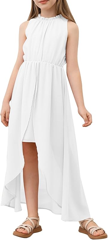blibean Tween Girls 2024 Dresses Turtleneck Elegant Semi Formal Dress 6-15 Years