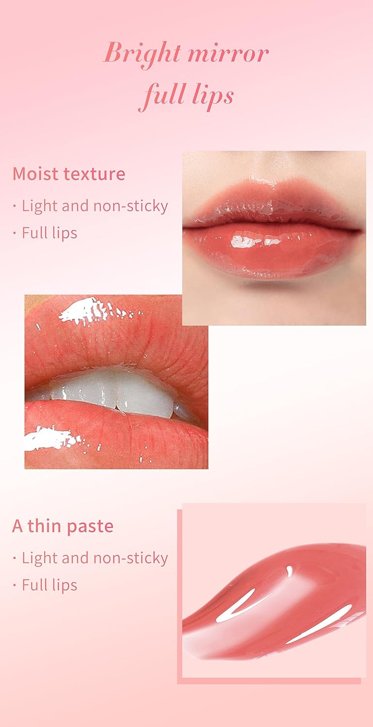 Moisturizing Lip Oil Gloss - Achieve Fuller and Healthier Lips with this Transparent Lip Balm Infused with Hydrating Lip Glow Oil (990-1#)