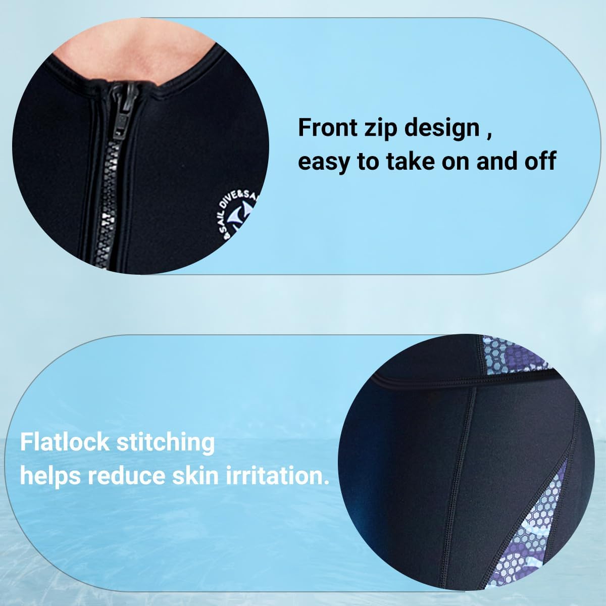 Wetsuit Top Men Women Wetsuit Vest 3mm Neoprene Front Zip Sleeveless Wet Suit Tops Jacket Diving Vest Swimming Canoeing Surfing