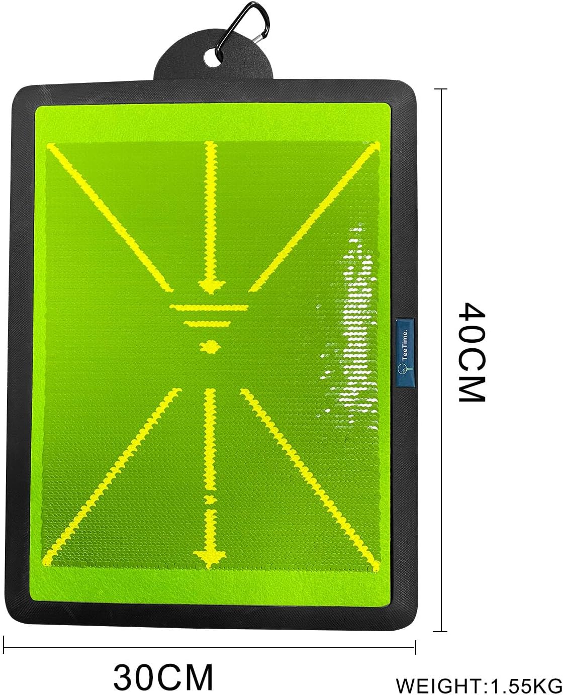 TeeTime Golf Practice Mat - Patent Pending - Instant Swing Path Feedback - Indoor-Outdoor with Carry Clip