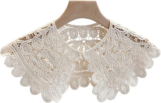 Hollow Crochet Flowers Detachable Collar Shawl Fake Collar False Collar