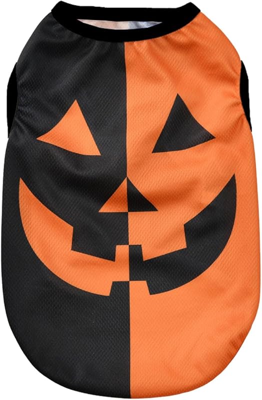 Dog Shirt Dog Halloween Costumes for Small Dogs Cat Printed Tank Tops for Small Dogs Dachshund Clothes Orange01 X-Small
