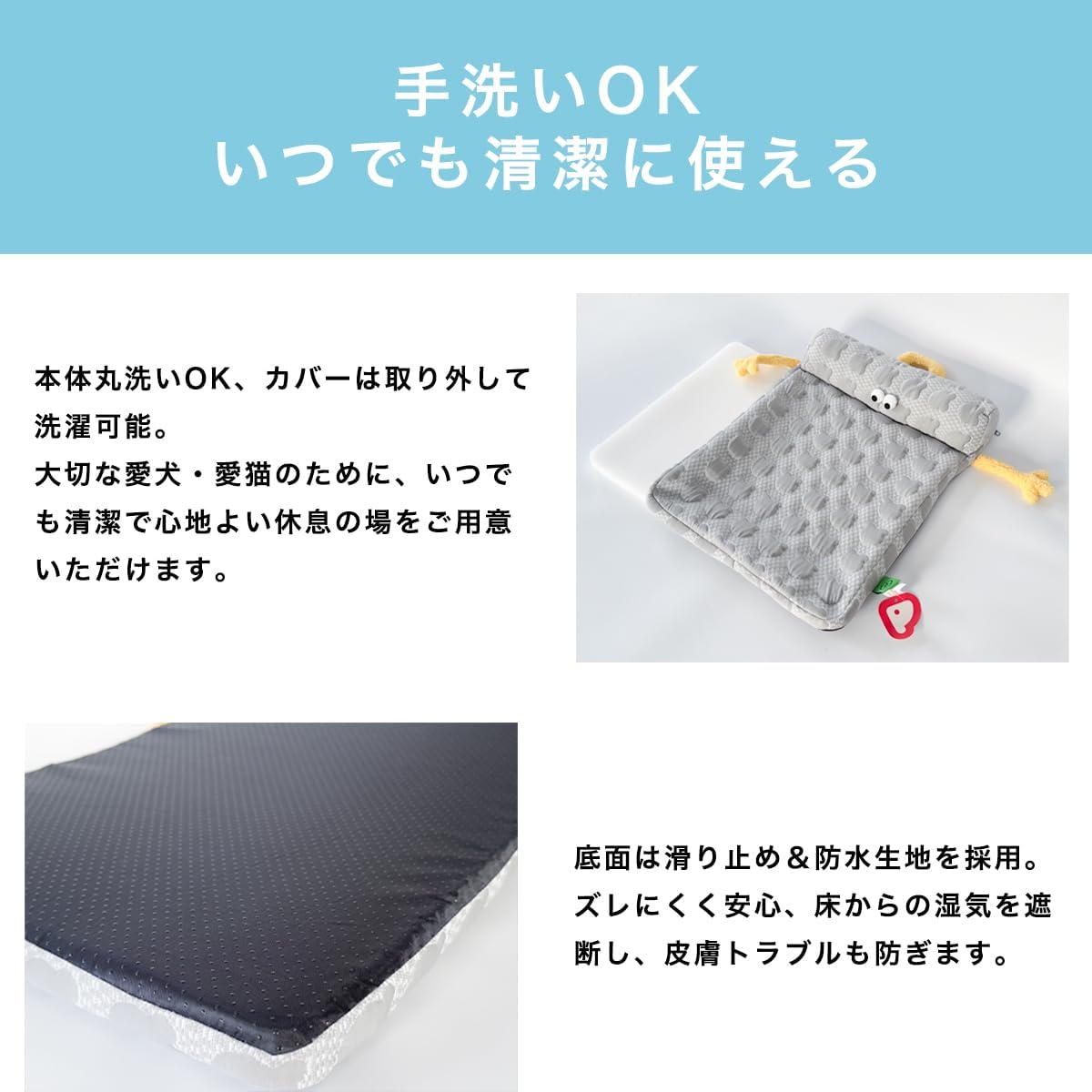 【2025New Arrival】 Konshun Dog Cat ベッド ペットベッド クッション Summer Cool sensation ひんやり Ventilation Heatstroke Prevention High Resilience やわらか SlipりStopめ カバーTakeりoutsideしYes Washえる (グレー, XL about75*55cm)