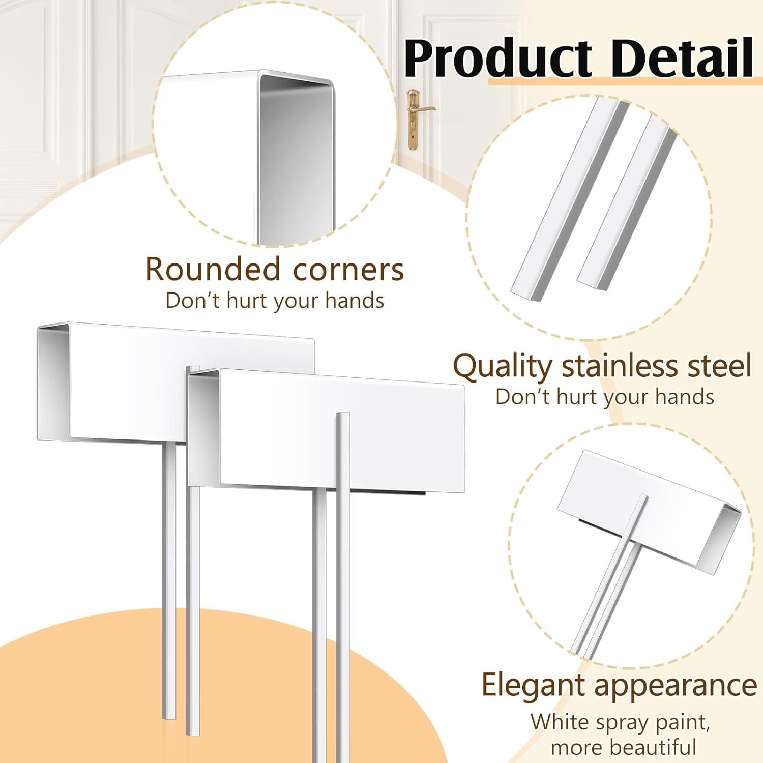 2 Pieces Bifold Door Lock Double Door Child Safety Childproof Closet Stainless Steel Metal Pantry Lock for Bifold Folding Closet Pantry, White