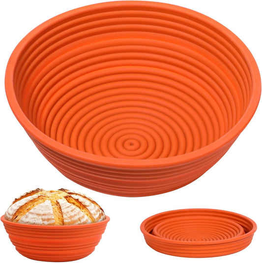 Webake Silicone Bread Proofing Basket,Collapsible Sourdough Bread Baking Supplies Dough Proofing Bowl Containers Oven Safe Baking Gifts for Bakers 9 INCHES