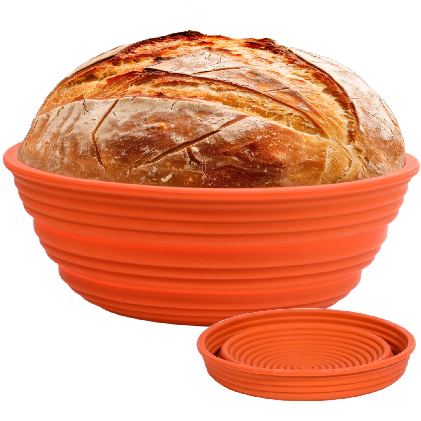 Webake Silicone Bread Proofing Basket,Collapsible Sourdough Bread Baking Supplies Dough Proofing Bowl Containers Oven Safe Baking Gifts for Bakers 9 INCHES