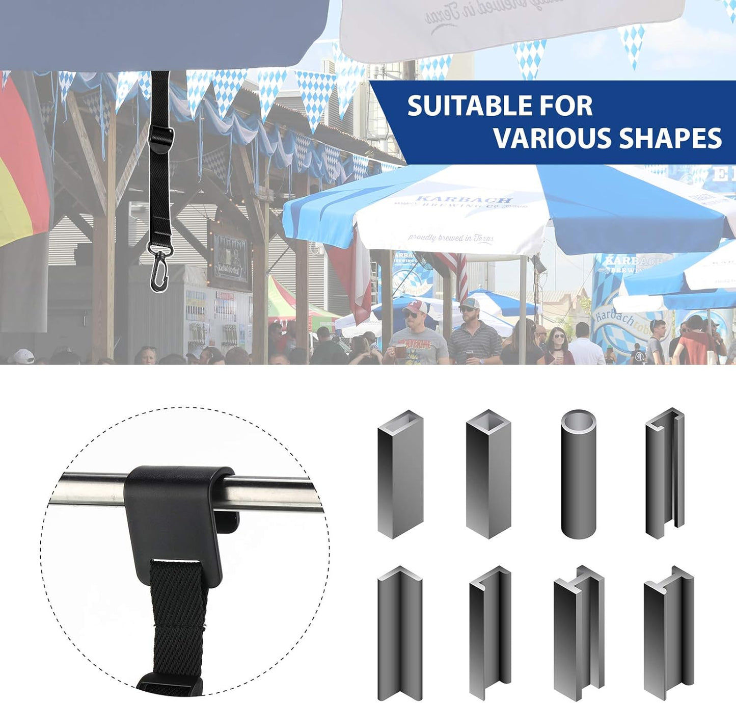 Shappy Canopy Hanging Clips Tent Hanging Clip for Vendor Booth Display Business Exhibitions to Hang Signs, Slogans, Flags, and for Outdoor Camping to Hang Food, Lanterns, Garbage Bags, Towels