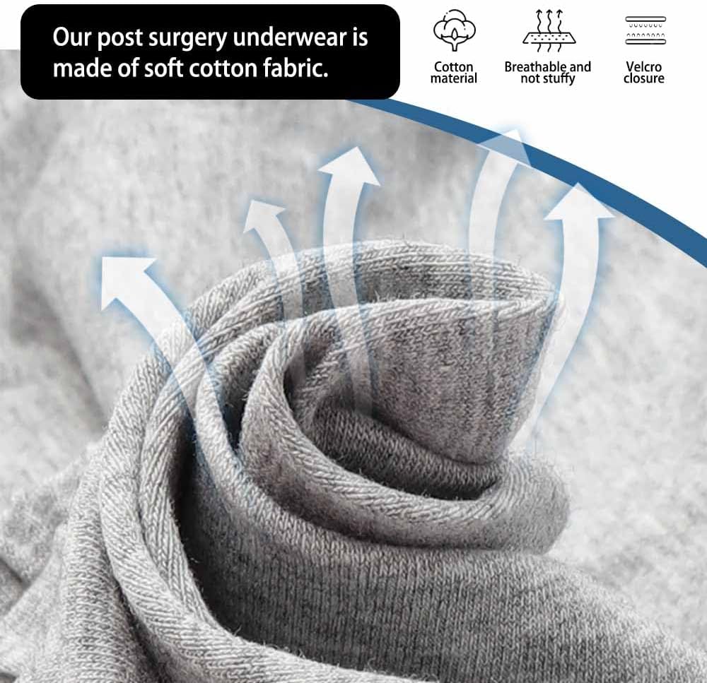 3 Pack Cotton Post Surgery Underwear for Women, Adaptive Underwear, Tear Away Underwear, Reusable Incontinence Underpants