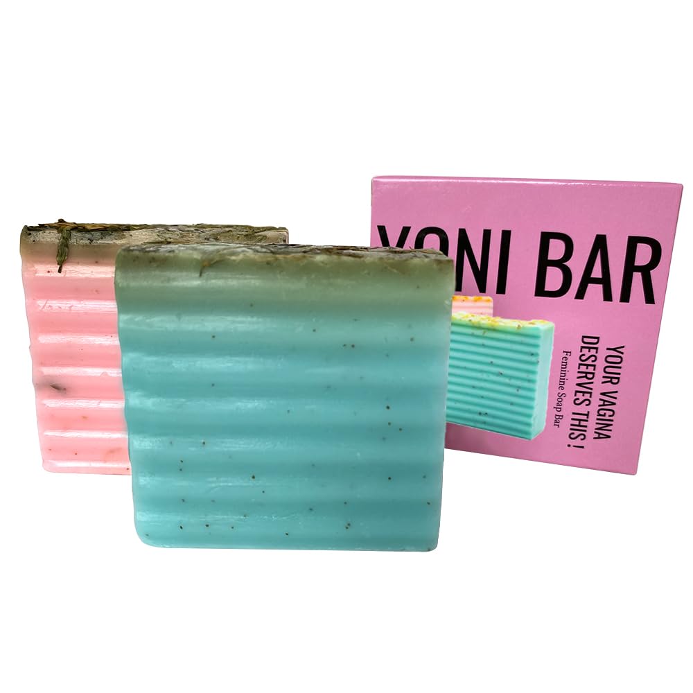 2 pcs set Yoni Soap Bar - Handmade Bath Rose Soap Bars - Yoni PH Balanced Cleansing Feminine Wash - Honey Soap for Women Yoni Wash, Razor Bumps, Dryness, Away Odor (Pink & Blue)