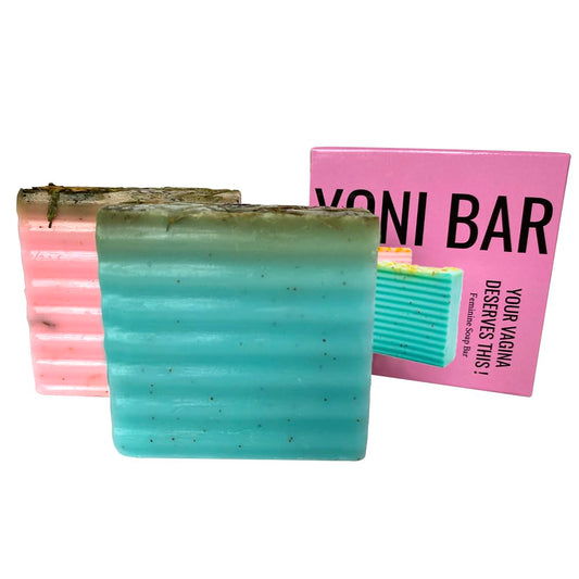 2 pcs set Yoni Soap Bar - Handmade Bath Rose Soap Bars - Yoni PH Balanced Cleansing Feminine Wash - Honey Soap for Women Yoni Wash, Razor Bumps, Dryness, Away Odor (Pink & Blue)