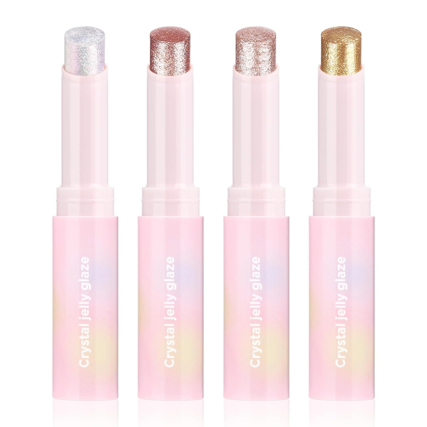 Crystal Hydrating Jelly Stick Eyeshadow Stick, Glitter Makeup Jelly Shimmer Eye Shadow Crayon, Lightweight Eye Brightener Makeup Glitter Eye Shadow (Multicolor, 4 colors)