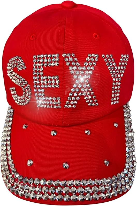 Popfizzy Bedazzled Hat for Women and Girls, Rhinestone Denim and Diamond Hat, Fun Adult Bling Hats, Sparkly Gifts, One Size