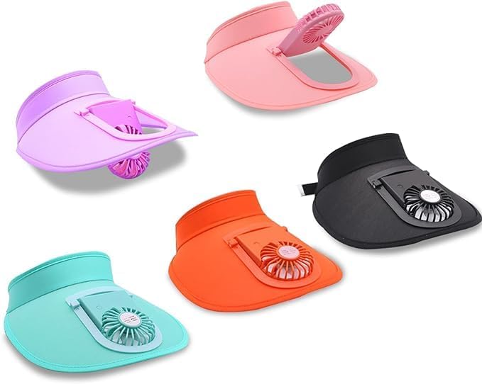 Sun Visors Hat with Fan for Women - Fan Visor Hat - Three Gear Mediation and Large Area Sun Protection
