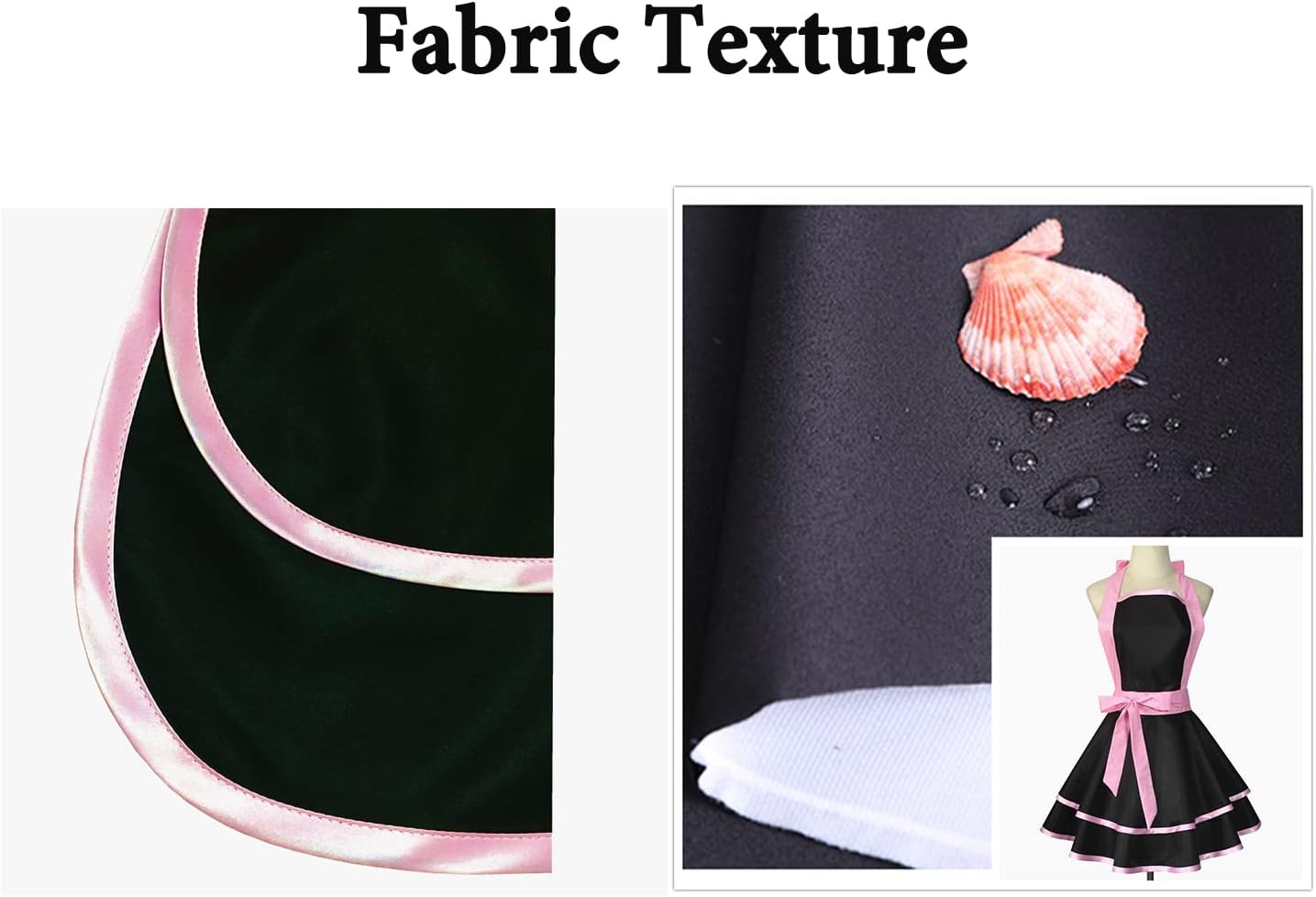 Violet Mist Cute Lovely Retro Aprons for Women Girls Ladies Sexy Vintage Aprons Black Pink Vintage 50s Apron Halloween Christmas Apron Cooking Kitchen Ruffle Apron for Housewife Waitress Mother's Gift