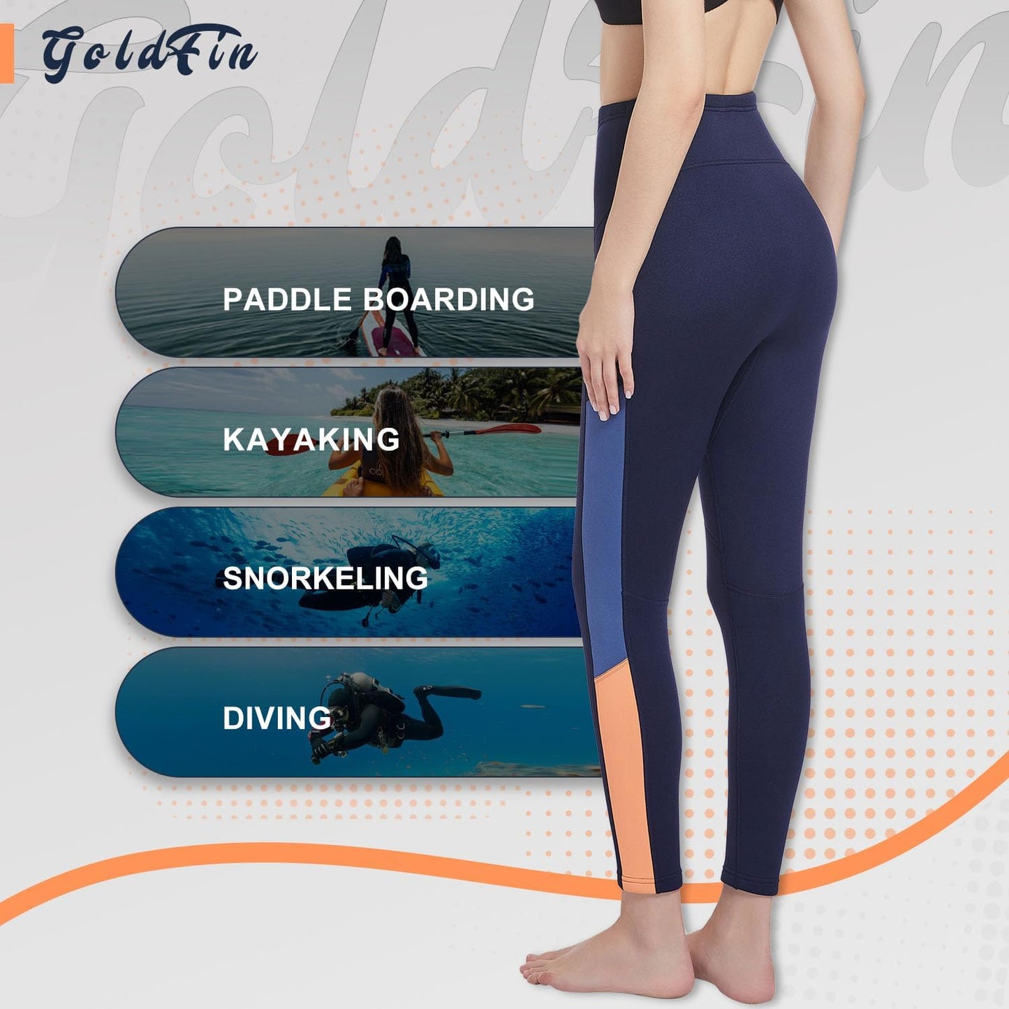 GoldFin Wetsuit Pants Women, 2mm Neoprene Pants Keep Warm for Water Aerobics Diving Surfing Swimming Snorkeling Scuba Kayaking Pants