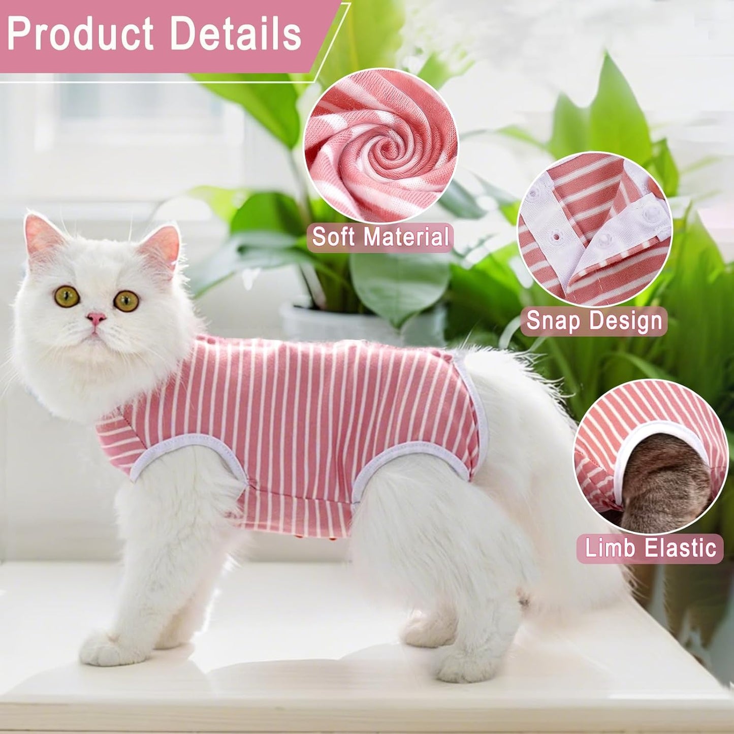 Cat Recovery Suit for Male and Female Surgical Post Surgery Soft Surgery Recovery Suit Onesie for Cats,E-Collar Alternative Anti-Licking Outfit Pet Surgical Recovery Pajama Suits