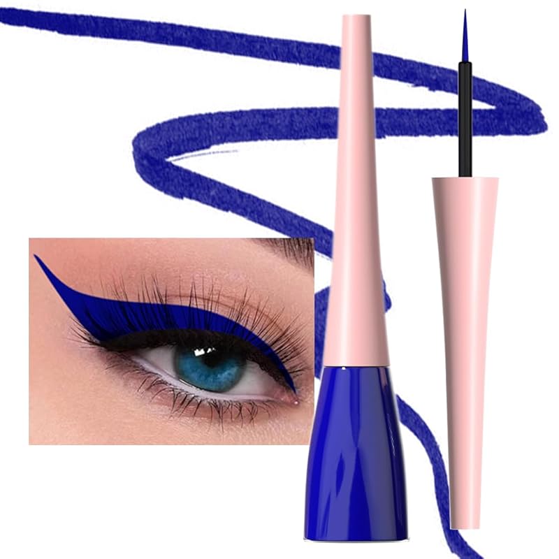 evpct 2Pcs White Black Liquid Eyeliner Set Waterproof White Eye Liners for Women Eyes Wing Eyeliner Stamps Shapes Colored Eyeliner delineador de ojos a prueba de agua contra el agua blanco para ojos