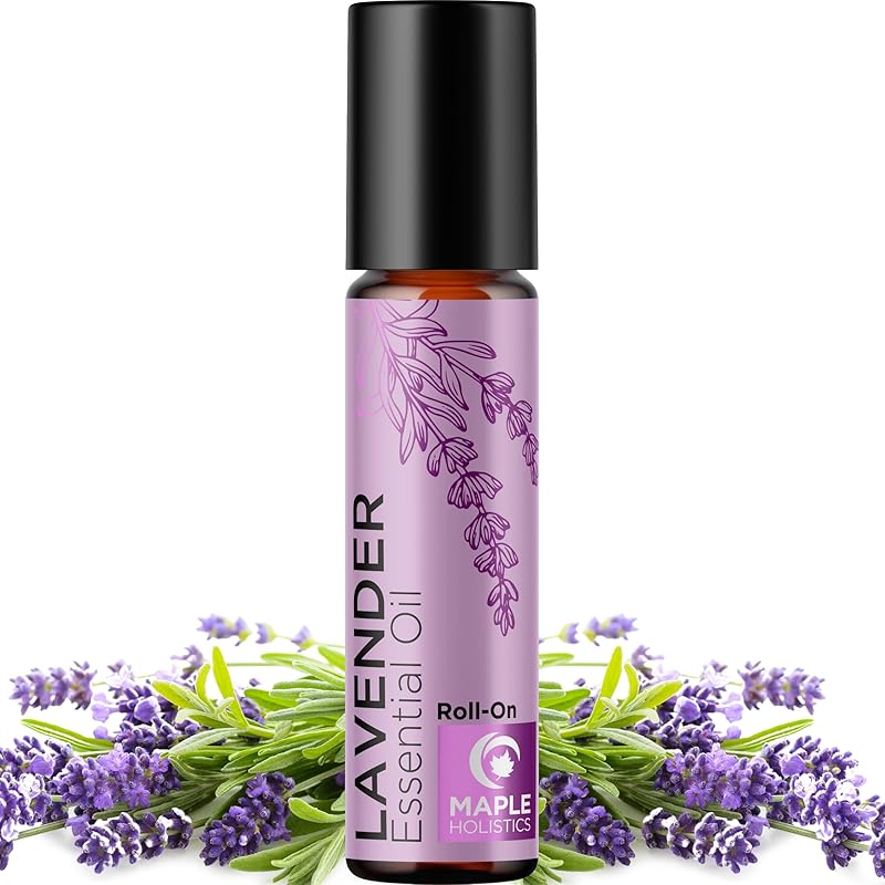 Lavender Essential Oil Roll On - Calming Aromatherapy Oil Roller for Sleep Headaches and Relaxation - Natural Pre-Diluted Sleep Oil for Nighttime Relaxation with Lavender Essential Oil for Skin