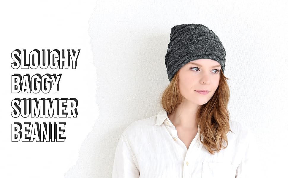 CHARM Mens Slouchy Summer Beanie - Womens Light-Weight Slouch Hat Cotton Cap