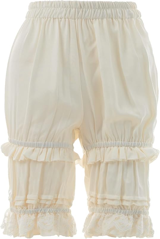 LSYYSKB Women Bloomer Victorian Steampunk Bloomers for Women Teen Girls Ruffled Lace Pumpkin Short Pantaloons Underdress