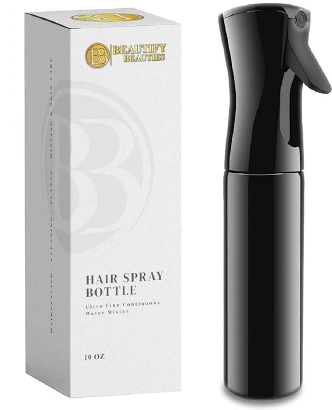 BeautifyBeauties Spray Bottle For Hair – Continuous Mister Spray Bottle for Hairstyling, Cleaning, Plants, Pets, Barbers, Salons, Essential Oil Scents (Clear, 18.6oz/500ml) "11" H x 2.6" L